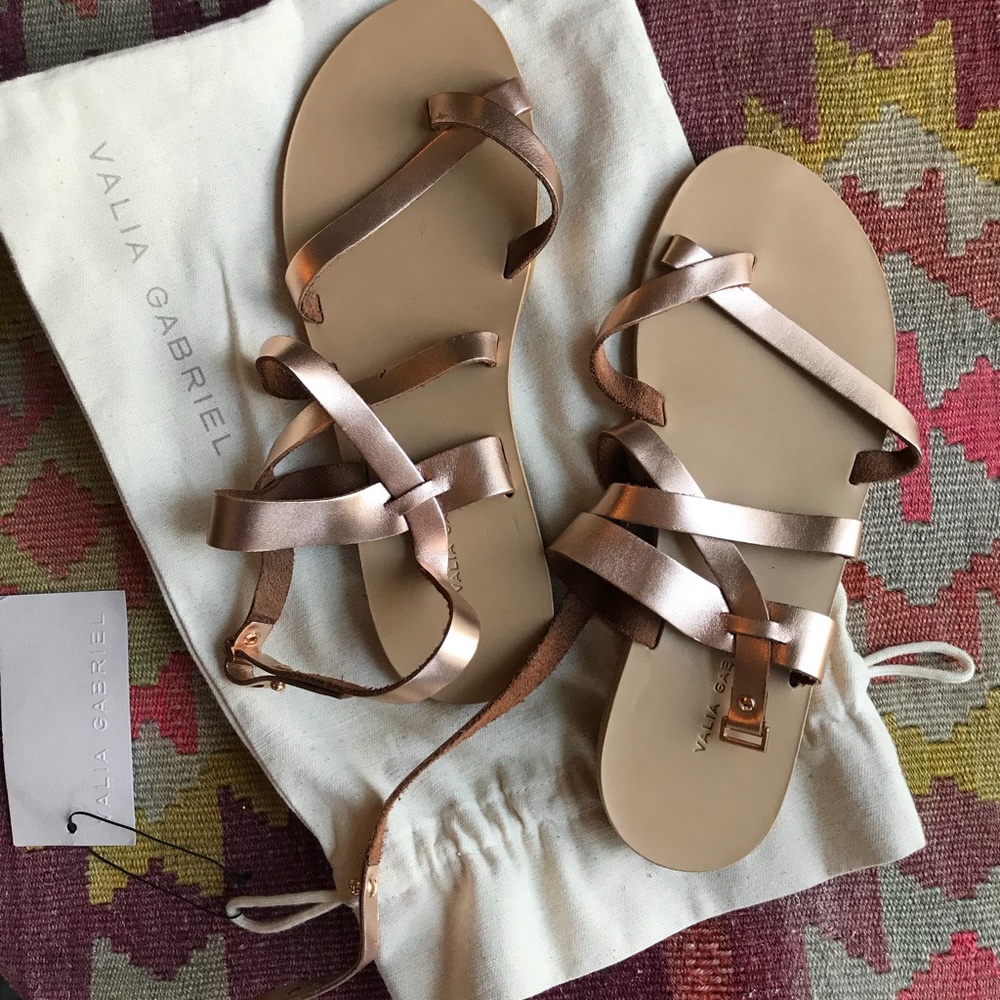 rose gold JUNO sandal by valia gabriel